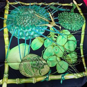 Hermès Jardin Creole silk scarf never used